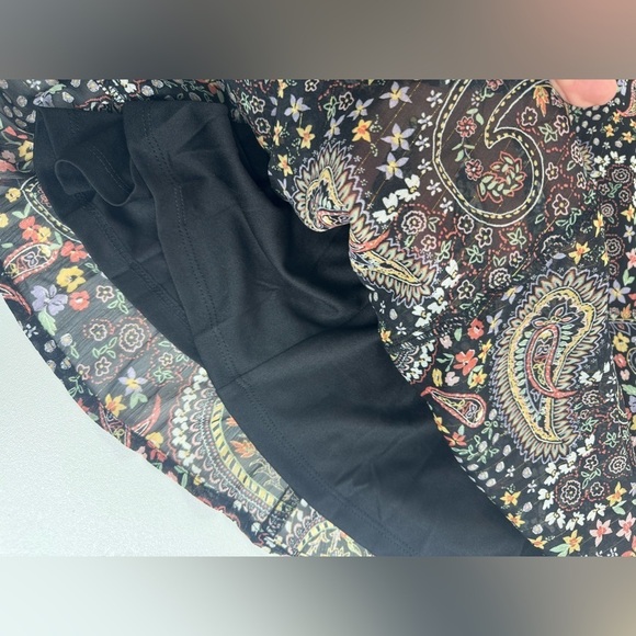 NWT Torrid Black Chiffon Floral Paisley Lined Mini Dress Size L 12 - Picture 12 of 12